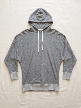 J. Crew Dolman Sleeve Tunic Hoodie M Oversized Heather Grey Casual Pullover